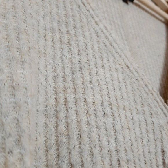 OUT FROM UNDER Beige Waffle Knit Button Down Top - Picture 6 of 11